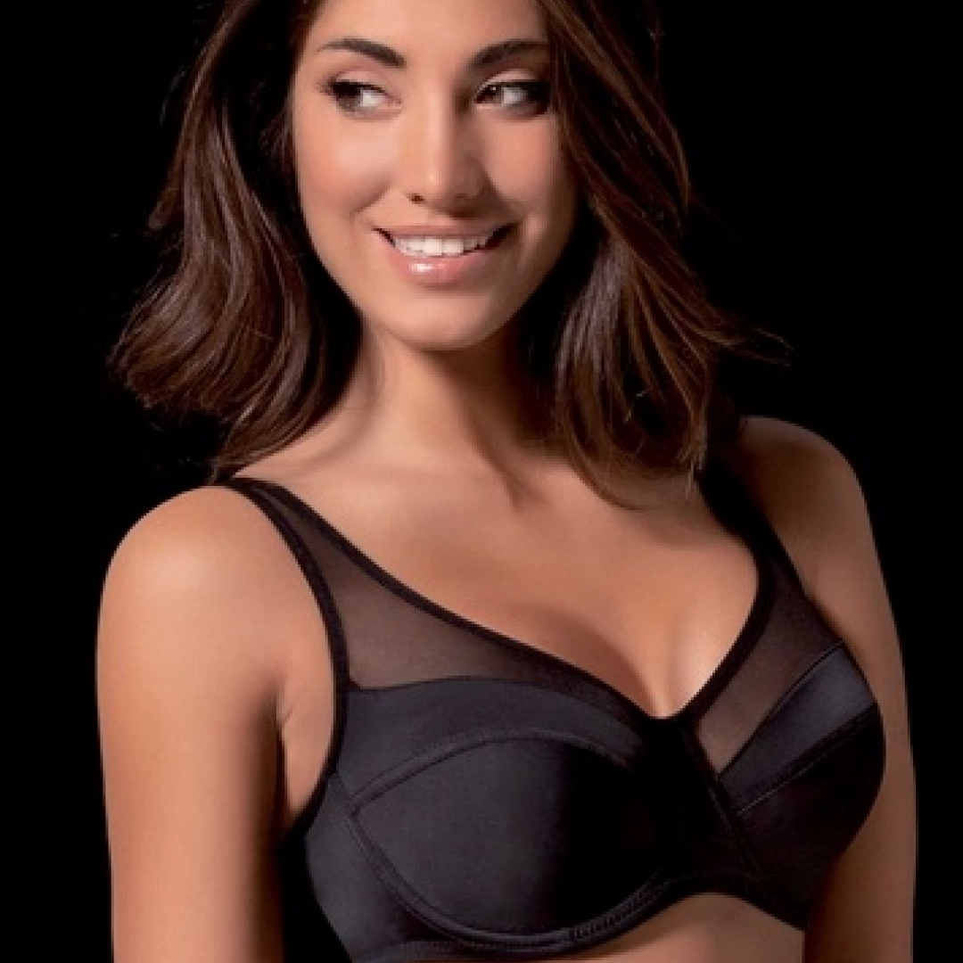 JACQUELINE balcony bra in microfibre and tulle cup C