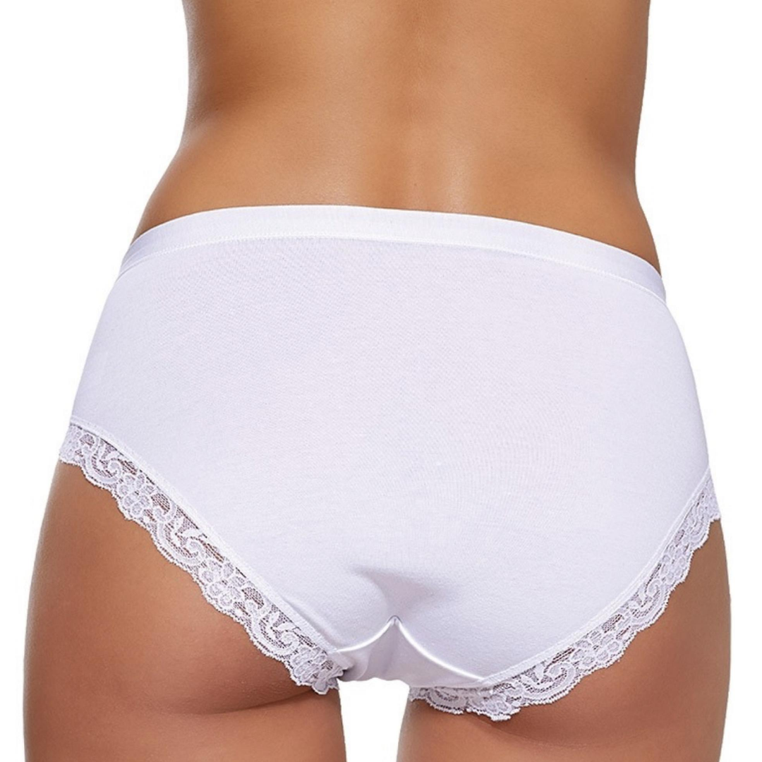 Slip midi femme 532 coton et dentelle - 3 pièces